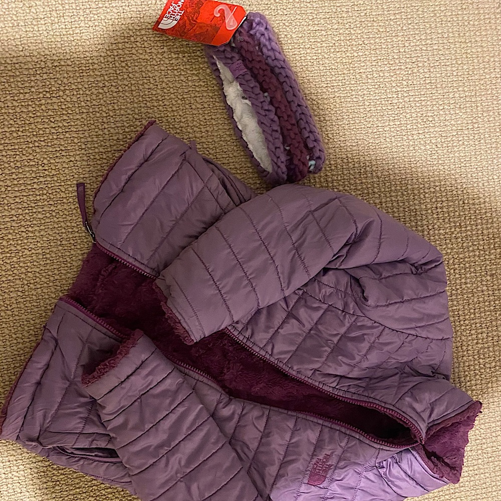 Northface reversible coat with matching headband